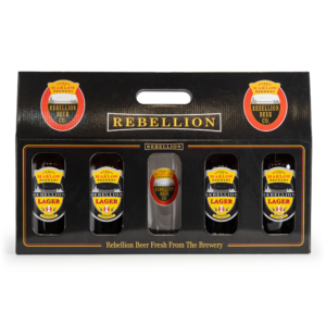 4 Lager and Glass Gift Set